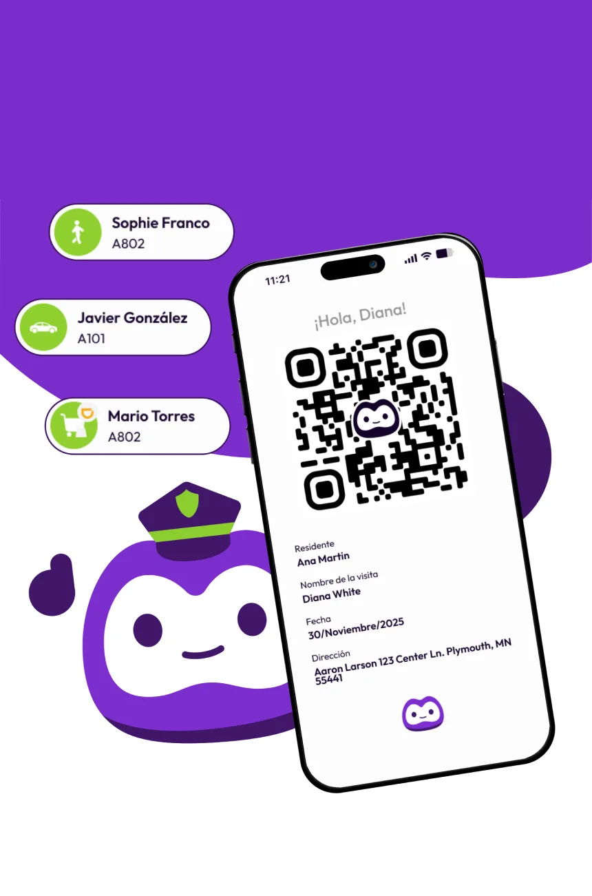 Autoriza visitas con código QR